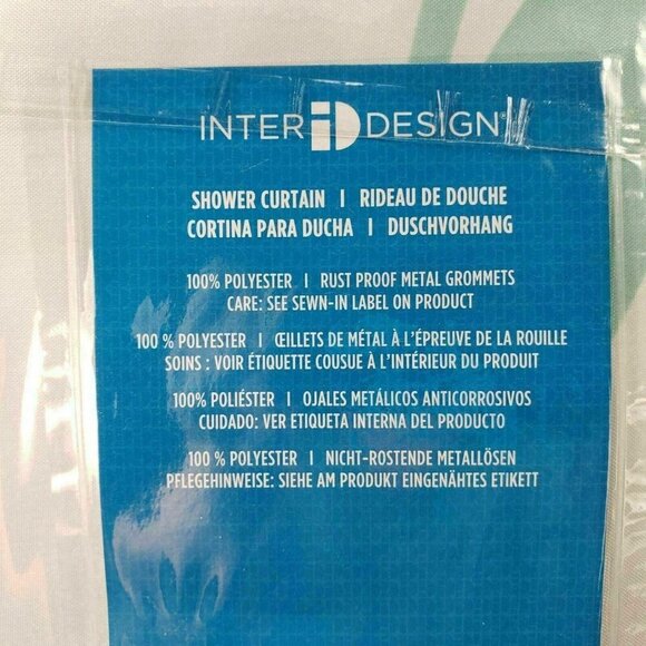 InterDesign Leaves Fabric Shower Curtain Light Green Nature Size 72 x 72 New - Picture 5 of 8